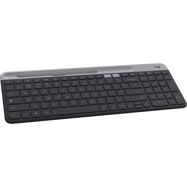 Logitech K580 Slim Multi-Device Wireless Keyboard - Bluetooth/Receiver, Compact, Easy - لوجيتيك لوحة مفاتيح لاسيلكي