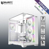 كيس كمبيوتر  MAJESTY XSPACE 006 ARGB – أبيض | 7 مراوح ARGB | زجاج حراري | دعم ATX