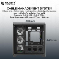 PC Case MAJESTY XSPACE 006 ARGB Mid Tower – Black | 7x ARGB Fans | Tempered Glass | ATX Support