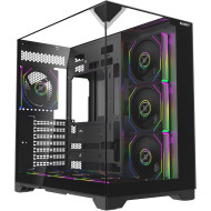 كيس كمبيوتر  MAJESTY XSPACE 006 ARGB – أسود | 7 مراوح ARGB | زجاج حراري | دعم ATX