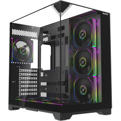 كيس كمبيوتر  MAJESTY XSPACE 006 ARGB – أسود | 7 مراوح ARGB | زجاج حراري | دعم ATX