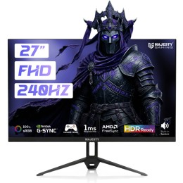 شاشة العاب قيمنق ماجيستي MAJESTY مقاس 27" - دقة FHD - تردد 240Hz - استجابة 1ms - لوحة Fast IPS - سماعات