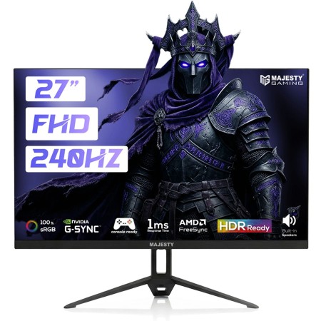 شاشة العاب قيمنق ماجيستي MAJESTY مقاس 27" - دقة FHD - تردد 240Hz - استجابة 1ms - لوحة Fast IPS - سماعات