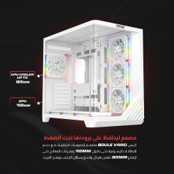 PC Case MAJESTY BOULEVARD 008 ARGB ATX Mid Tower, 7 pre-installed ARGB fans, Support ATX, Micro-ATX, and Mini-ITX MB - WHITE PC Case MAJESTY BOULEVARD 008 ARGB ATX Mid Tower, 7 pre-installed ARGB fans, Support ATX, Micro-ATX, and Mini-ITX MB - WHITE