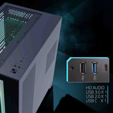 كيس ألعاب ماجستي جالاكسي ميد تاور - 7 مراوح ARGB - يدعم تبريد 360mm - أسود كيس ألعاب ماجستي جالاكسي ميد تاور - 7 مراوح ARGB - يدعم تبريد 360mm - أسود