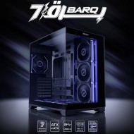 كيس ألعاب ماجستي BARQ ميد تاور - 7 مراوح ARGB Infinity - زجاج مقوى - أسود