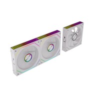 مراوح MAJESTY PRISM, ب 3 مراوح مقاس 120مم, تصميم Building Block لتوصيل المراوح معًا بكابل واحد فقط, إضاءة ARGB قابلة للمزامنة, تحكم PWM - أبيض 