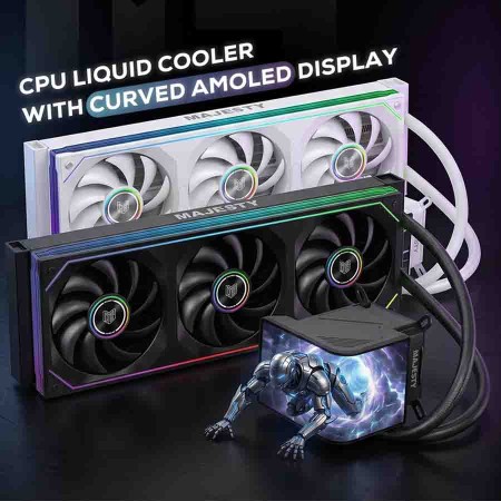 مبرد مائي ماجستي CLA-301 - شاشة AMOLED منحنية 6.67 بوصة - 360مم - أسود مبرد مائي ماجستي CLA-301 - شاشة AMOLED منحنية 6.67 بوصة - 360مم - أسود