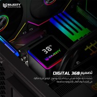 Liquid CPU Cooler MAJESTY CLD-301-B 360mm ARGB ,Customizable ARGB lighting ,digital display ,Durable, anti-leak cooling tube - Black