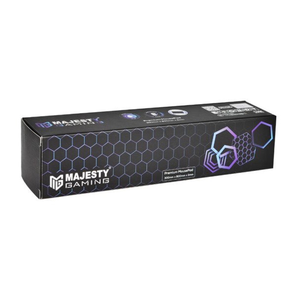 لبادة فأرة MAJESTY MOPAD-01, سطح قماشي ناعم, قاعدة مطاطية مانعة للانزلاق, الأبعاد (800x300)مم, سمك 3مم, مقاومة للغبار - أسود