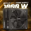 مزود الطاقة MAJESTY MPS1000-G01, بقدرة 1000 واط, شهادة كفاءة 80 PLUS Gold, تصميم معياري بالكامل Fully Modular, متوافق مع معيار ATX 3.1, دعم PCIe 5, مروحة تبريد هادئة - أسود