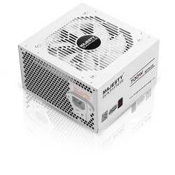 مزود طاقة MAJESTY MPS700-S01 بقدرة 700 واط، بكفاءة 80 PLUS Standard، بتصميم ATX، وهيكل أنيق - ابيض