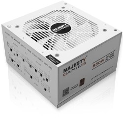 مزود طاقة MAJESTY MPS850-B01 بقدرة تصل إلى 850 واط، حاصل على شهادة 80 PLUS Bronze، بتصميم معياري كامل (Fully Modular)، يدعم معيار ATX 3.1 - ابيض