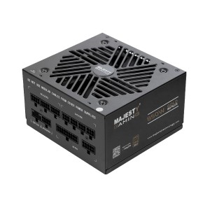مزود الطاقة MAJESTY MPS850-G01, بقدرة 850 واط, شهادة كفاءة 80 PLUS Gold, تصميم معياري بالكامل Fully Modular, متوافق مع معيار ATX 3.1, دعم PCIe 5, مروحة تبريد هادئة - أسود