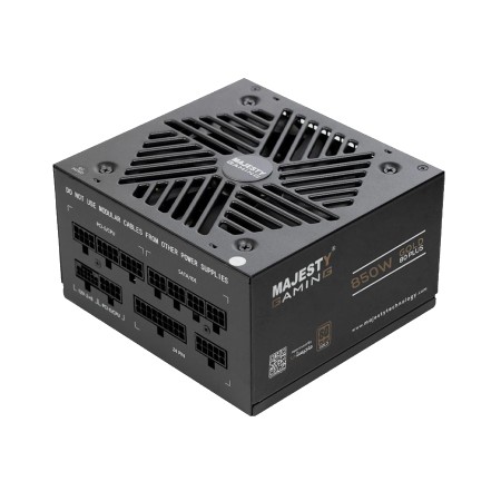 مزود الطاقة MAJESTY MPS850-G01, بقدرة 850 واط, شهادة كفاءة 80 PLUS Gold, تصميم معياري بالكامل Fully Modular, متوافق مع معيار ATX 3.1, دعم PCIe 5, مروحة تبريد هادئة - أسود مزود الطاقة MAJESTY MPS850-G01, بقدرة 850 واط, شهادة كفاءة 80 PLUS Gold, تصميم معياري بالكامل Fully Modular, متوافق مع معيار ATX 3.1, دعم PCIe 5, مروحة تبريد هادئة - أسود
