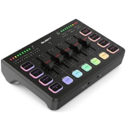 منصة صوتية ماجستي USB - مكسر صوت احترافي - إضاءة RGB - تسجيل 24Bit - أسود