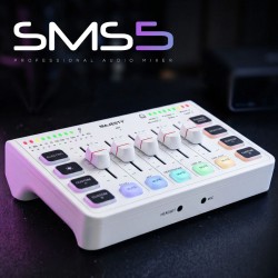 منصة صوتية ماجستي USB - مكسر صوت احترافي - إضاءة RGB - تسجيل 24Bit - أبيض