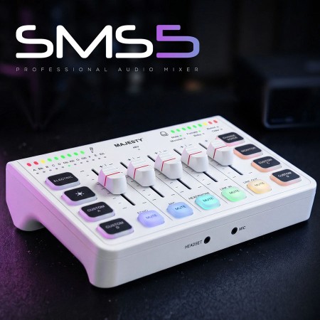 منصة صوتية ماجستي USB - مكسر صوت احترافي - إضاءة RGB - تسجيل 24Bit - أبيض منصة صوتية ماجستي USB - مكسر صوت احترافي - إضاءة RGB - تسجيل 24Bit - أبيض