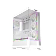 MAJESTY TUWAIQ PRO 207 ARGB TEMP-GLASS ATX MID TOWER Case, support ATX, Micro-ATX and Mini-ITX motherboards, 7 pre-installed ARGB fans - WHITE
