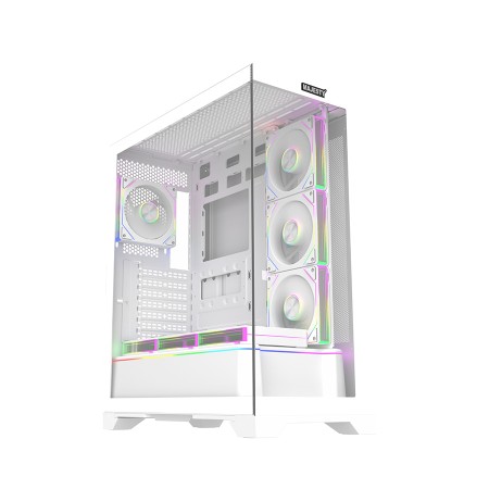 Majesty Tuwaiq Pro 207 ARGB Case - 7 Pre-Installed Fans - ATX - White Majesty Tuwaiq Pro 207 ARGB Case - 7 Pre-Installed Fans - ATX - White