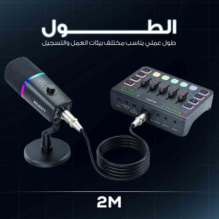 كيبل مايكروفون ماجستي XLR - طول 2 متر - ذكر إلى أنثى - صوت متوازن - أسود كيبل مايكروفون ماجستي XLR - طول 2 متر - ذكر إلى أنثى - صوت متوازن - أسود