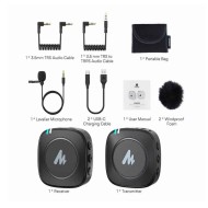 Maono WM820 A2 Wireless Microphone System - 2.4GHz Dual-Channel Setup
