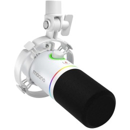 مايكروفون ماونو PD200X – توصيل USB/XLR – نوع ديناميكي – إضاءة RGB – أبيض