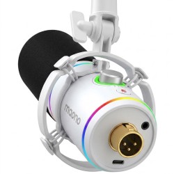 MAONO PD200X – USB & XLR – Dynamic Microphone – RGB Lighting – White MAONO PD200X – USB & XLR – Dynamic Microphone – RGB Lighting – White