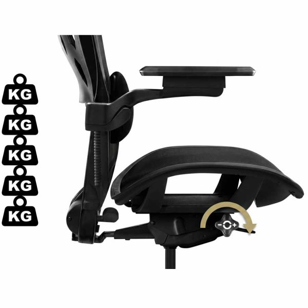 كرسي العاب احترافي MARSRHINO Infinite Max،دعم قابل للتعديل ثلاثي الأبعاد (3D)، مساند ذراع قابلة للتعديل بالكامل 4D، مقعد منزلق مع 4 وضعيات، أسود – MR-CH-INM-B