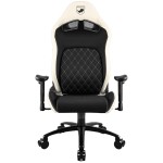 كرسي العاب احترافي MARSRHINO Spyder 2 مزود بـ دعم قطني قابل للتعديل المستمر وميزة التأرجح مع خامات قماش مرن وجلد صناعي PVC - الكريمي - MR-CH-SP2-CR