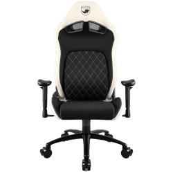 كرسي العاب احترافي MARSRHINO Spyder 2 مزود بـ دعم قطني قابل للتعديل المستمر وميزة التأرجح مع خامات قماش مرن وجلد صناعي PVC - الكريمي - MR-CH-SP2-CR