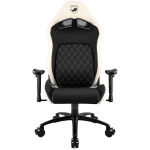 كرسي العاب احترافي MARSRHINO Spyder 2 مزود بـ دعم قطني قابل للتعديل المستمر وميزة التأرجح مع خامات قماش مرن وجلد صناعي PVC - الكريمي - MR-CH-SP2-CR