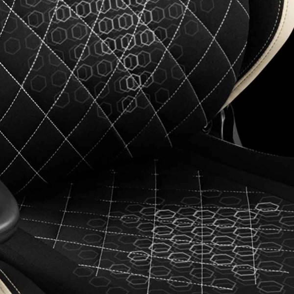 كرسي العاب احترافي MARSRHINO Spyder 2 مزود بـ دعم قطني قابل للتعديل المستمر وميزة التأرجح مع خامات قماش مرن وجلد صناعي PVC - الكريمي - MR-CH-SP2-CR