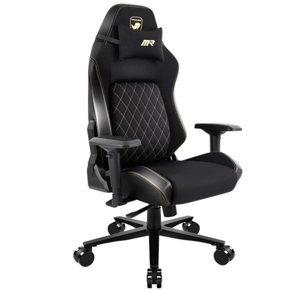 كرسي العاب احترافي MARSRHINO Spyder Evo، تصميم احترافي بأسلوب السباقات، دعم قطني مائل بدون تدرج، مساند أذرع قابلة للتعديل 4D - اسود - MR-CH-SPYE-B