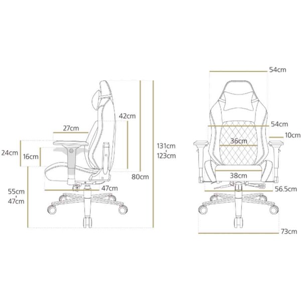 كرسي العاب احترافي MARSRHINO Spyder Evo، تصميم احترافي بأسلوب السباقات، دعم قطني مائل بدون تدرج، مساند أذرع قابلة للتعديل 4D - اسود - MR-CH-SPYE-B