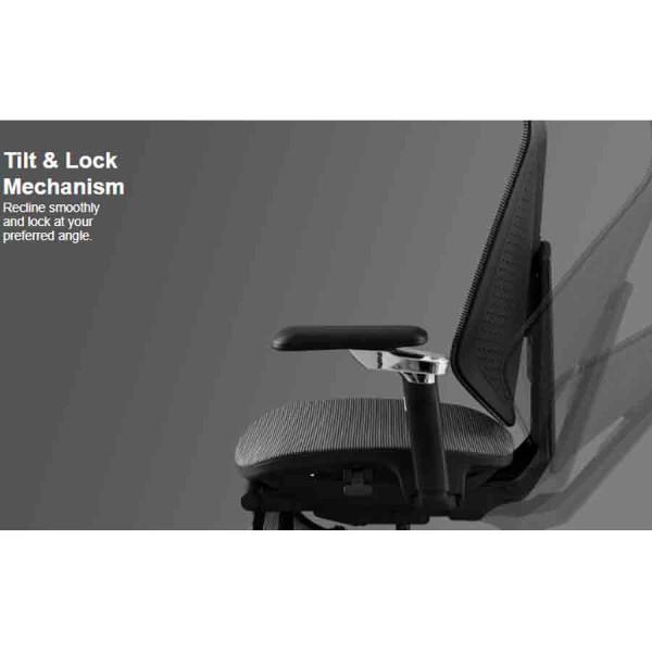 Gaming Chair MARSRHINO Wind ,Elastic Mesh breathable fabric ,height-adjustable with 5 locking positions ,8D armrests - Black - MR-CH-WIN-B