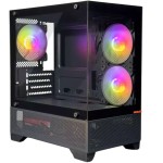 كيس حاسوب MIXLZ MY-T3 بزجاج مقسى، مزود بـ 3 مراوح ARGB مثبتة مسبقًا، تصميم ألعاب أنيق، ويدعم لوحات Micro-ATX و Mini-ITX - اسود
