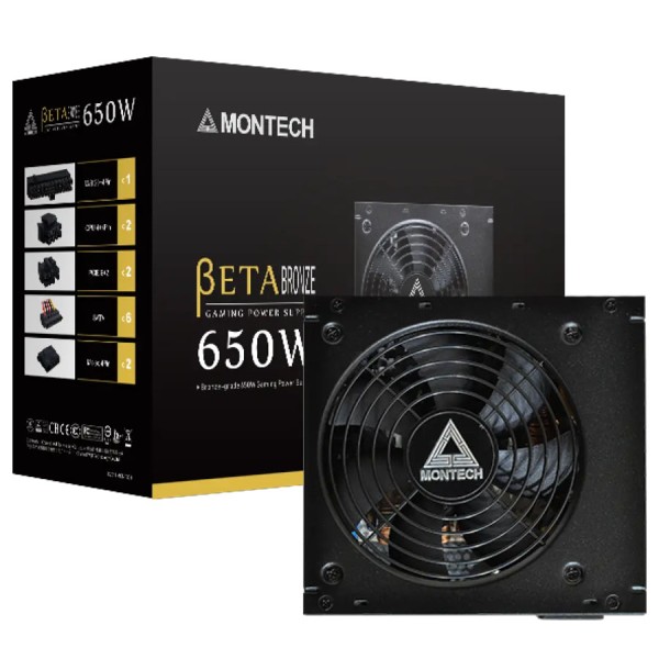 Power Supply MONTECH BETA BRONZE 650W ,80+ Bronze ,Factor ATX - Black Power Supply MONTECH BETA BRONZE 650W ,80+ Bronze ,Factor ATX - Black