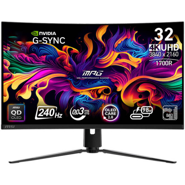 شاشة ألعاب منحنية MSI MPG 321CURX 32 Inch 4K QD-OLED 240Hz