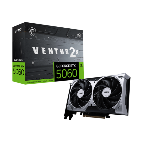 Graphics Card MSI VENTUS 2X OC GeForce RTX 5060 8GB GDDR7 Dual Fan 
