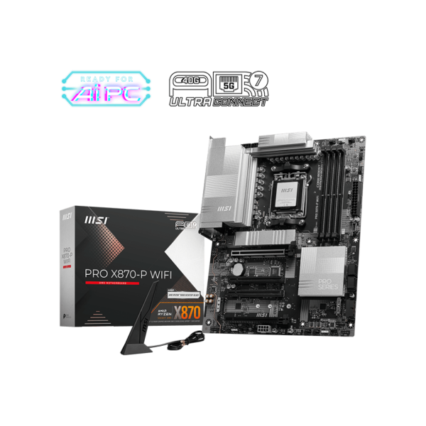 مذر بورد للالعاب  MSI PRO X870-P WIFI عالية الأداء لمنصة AMD AM5 مع DDR5 وWi-Fi 7 وشبكة 5G LAN