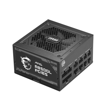 مزود الطاقة MSI MAG A850GL PCIe5, قدرة 850 واط, تصميم Fully Modular لتنظيم الكابلات, كفاءة 80+ Gold, متوافق مع معيار ATX 3.1, مروحة هادئة - أسود مزود الطاقة MSI MAG A850GL PCIe5, قدرة 850 واط, تصميم Fully Modular لتنظيم الكابلات, كفاءة 80+ Gold, متوافق مع معيار ATX 3.1, مروحة هادئة - أسود