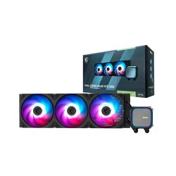 مبرد مائي MSI MAG CORELIQUID A13 360 ARGB Gen2, ريديتور 360 ملم مع 3 مراوح مقاس 120مم بإضاءة ARGB Gen2 وتصميم CycloBlade, متوافق مع معالجات AMD وIntel الحديثة - أسود