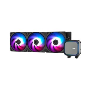 مبرد مائي MSI MAG CORELIQUID A13 360 ARGB Gen2, ريديتور 360 ملم مع 3 مراوح مقاس 120مم بإضاءة ARGB Gen2 وتصميم CycloBlade, متوافق مع معالجات AMD وIntel الحديثة - أسود