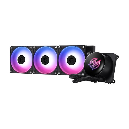 MSI MAG CORELIQUID P13 360 ARGB Gen2 AIO liquid CPU cooler, 360mm radiator, 2.1 inch IPS LCD display, 3x 120mm ARGB Fans, support Intel & AMD - BLACK