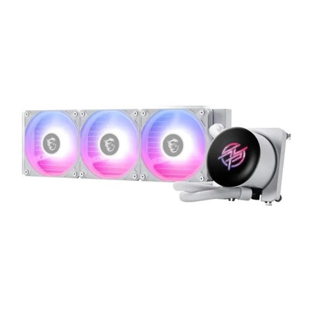 MSI MAG CORELIQUID P13 360 ARGB Gen2 AIO liquid CPU cooler, 360mm radiator, 2.1 inch IPS LCD display, 3x 120mm ARGB Fans, support Intel & AMD - WHITE