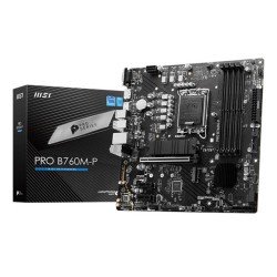 MOTHERBOARD MSI PRO B760M-P, m-ATX factor, 4 DIMM DDR5 memory, Supports Intel Core 12th/13th/14th Gen CPUs, LGA 1700 - BLACK