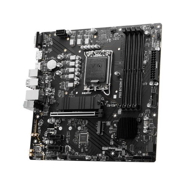 MOTHERBOARD MSI PRO B760M-P, m-ATX factor, 4 DIMM DDR5 memory, Supports Intel Core 12th/13th/14th Gen CPUs, LGA 1700 - BLACK
