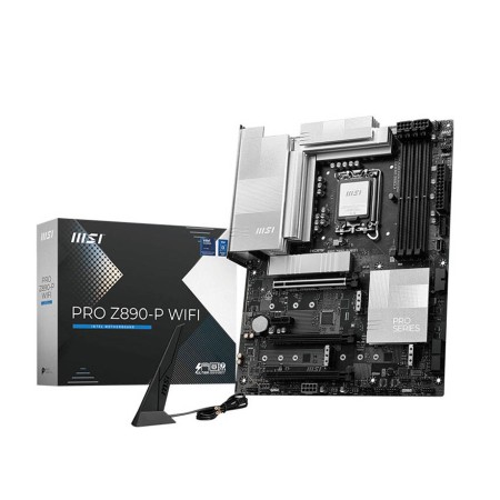 Motherbaord MSI PRO Z890-P WIFI, Supports Intel Core Ultra Processors, 4× DDR5 DIMMs, PCIe 5.0 x16, 5G LAN, WiFi 7 & BT 5.4 -Black Motherbaord MSI PRO Z890-P WIFI, Supports Intel Core Ultra Processors, 4× DDR5 DIMMs, PCIe 5.0 x16, 5G LAN, WiFi 7 & BT 5.4 -Black