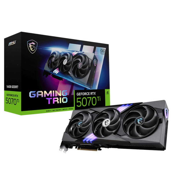 إم إس آي تريو بلس RTX 5070Ti 16GB اصدار مكسور السرعه OC رامات DDR7 - أسود إم إس آي تريو بلس RTX 5070Ti 16GB اصدار مكسور السرعه OC رامات DDR7 - أسود